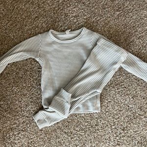Kids Quincy Mae striped ribbed set